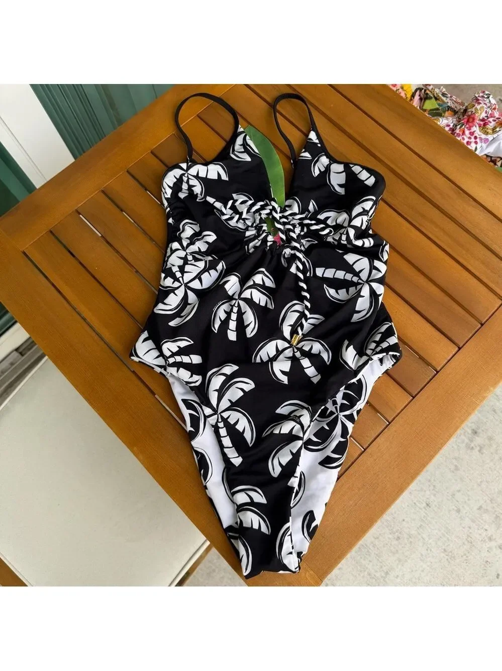 Farm Rio Graphic Palms Double One Piece
